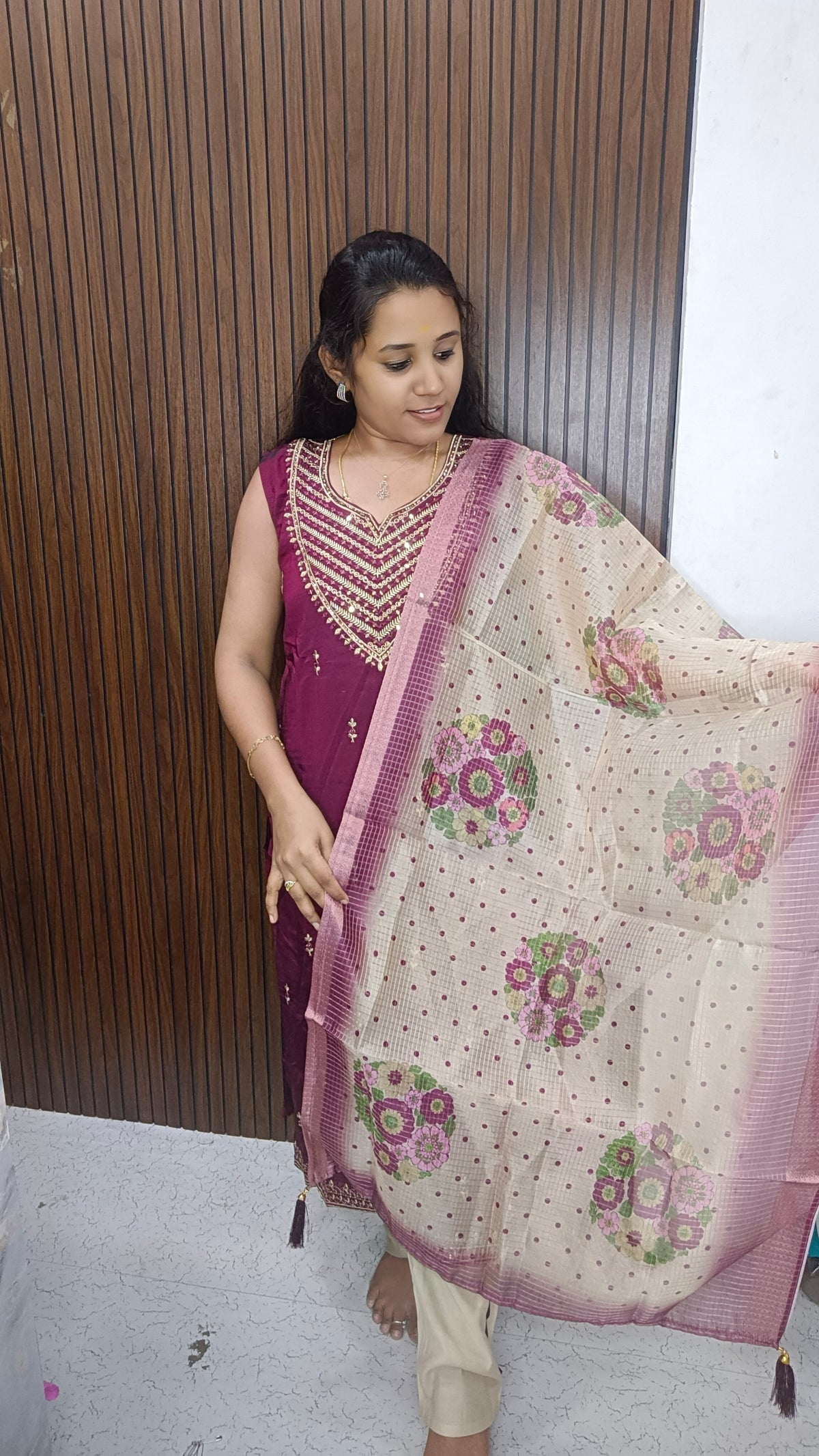 Kurti with pant and dupatta