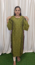 Side open raw silk kurti
