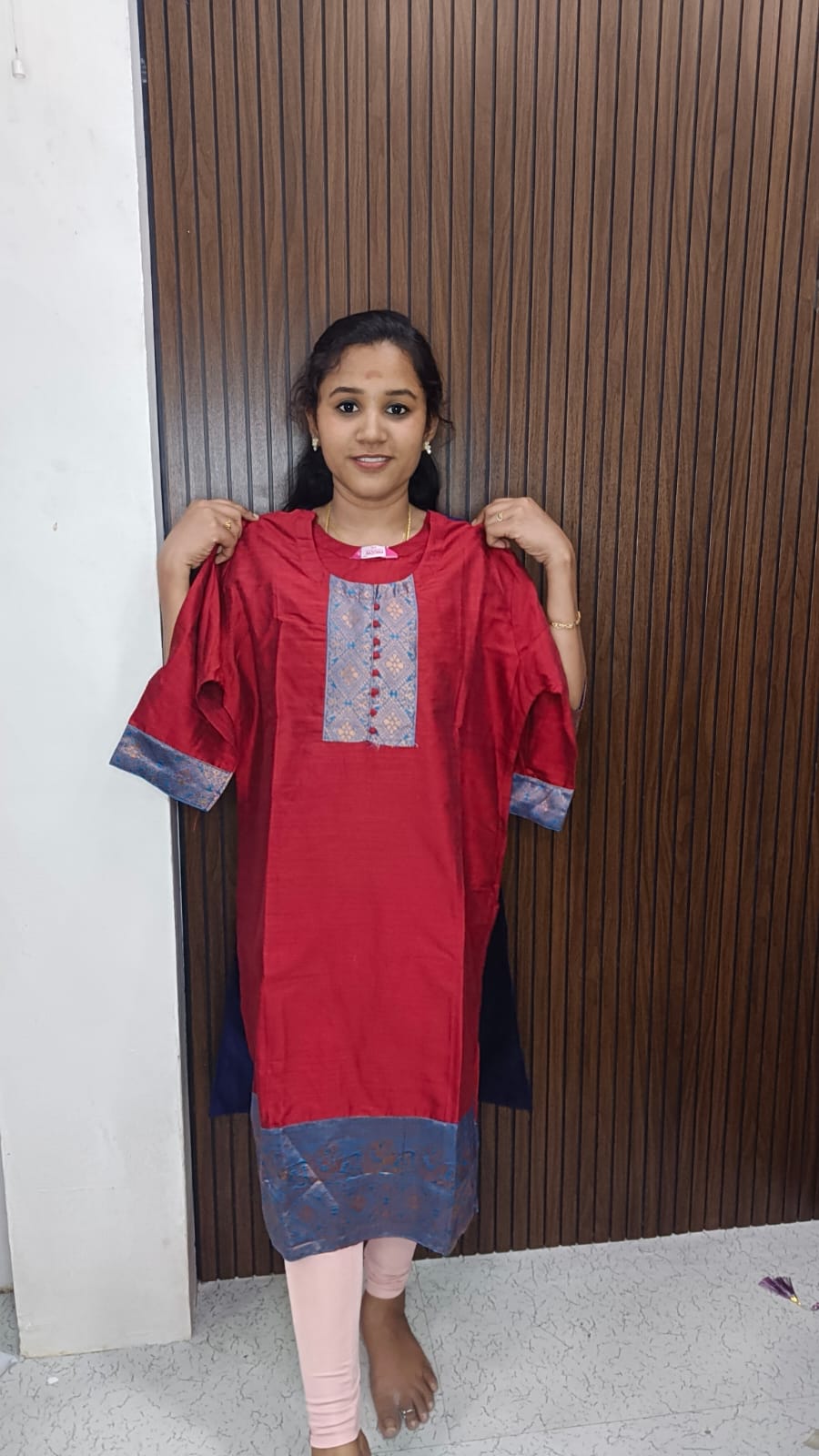Raw Silk Side Open Kurti