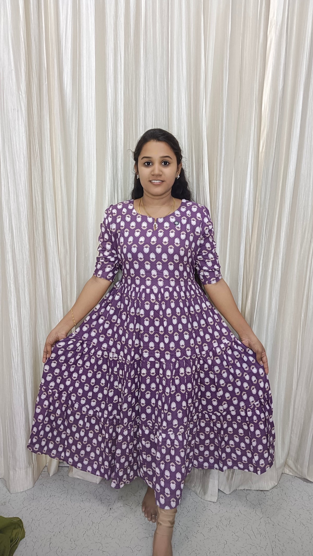 Customized 3 Tire Rayon Maxi