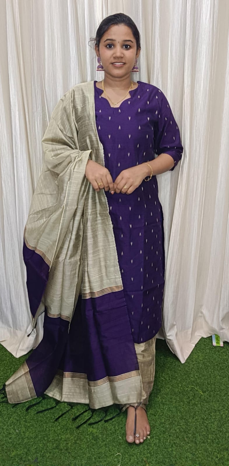 Raw silk kurti set