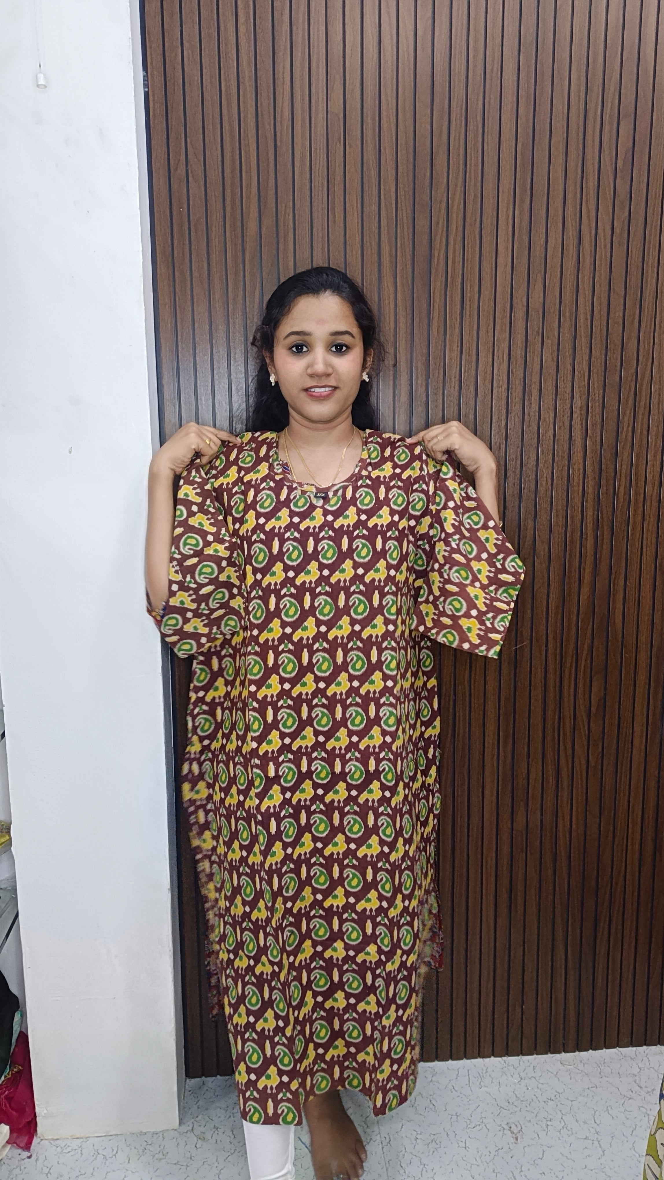 Kalamkari side open kurti
