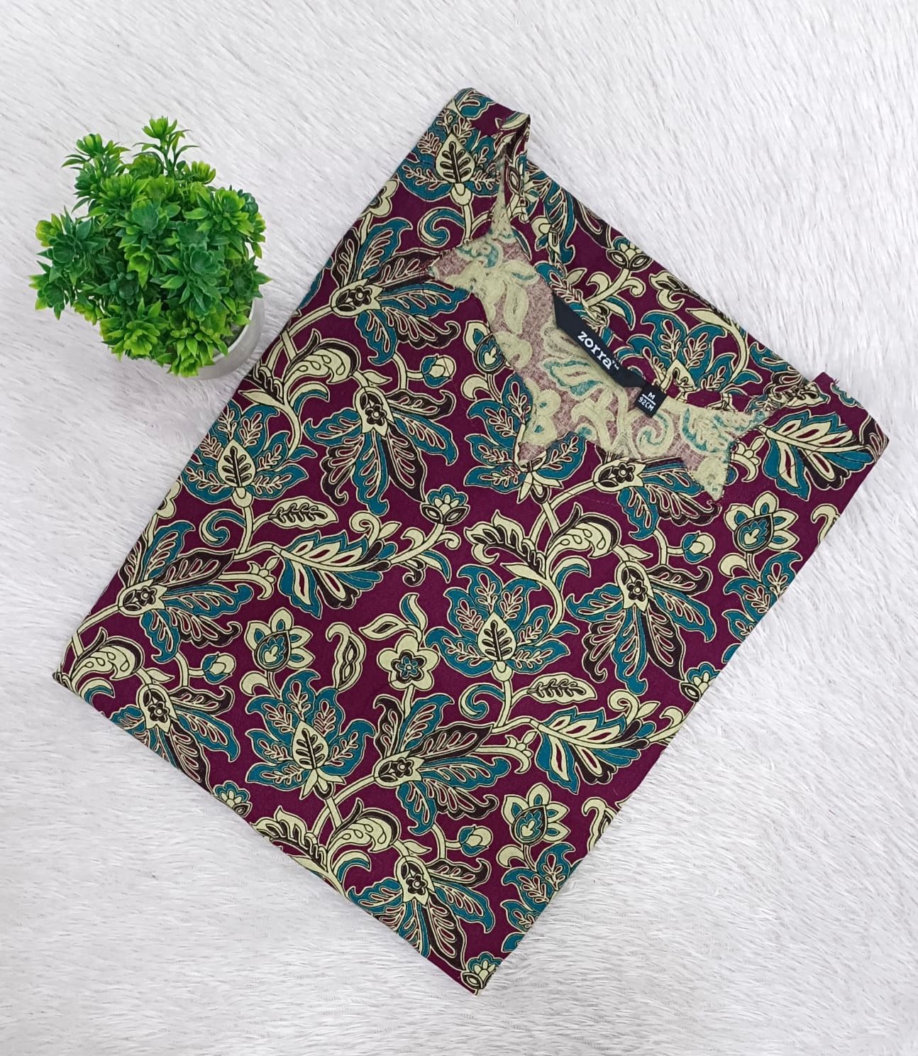 kalamkari side open Kurtis