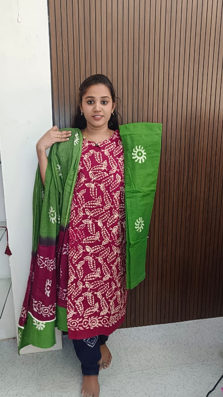 Cotton Bhathik Kurti Set