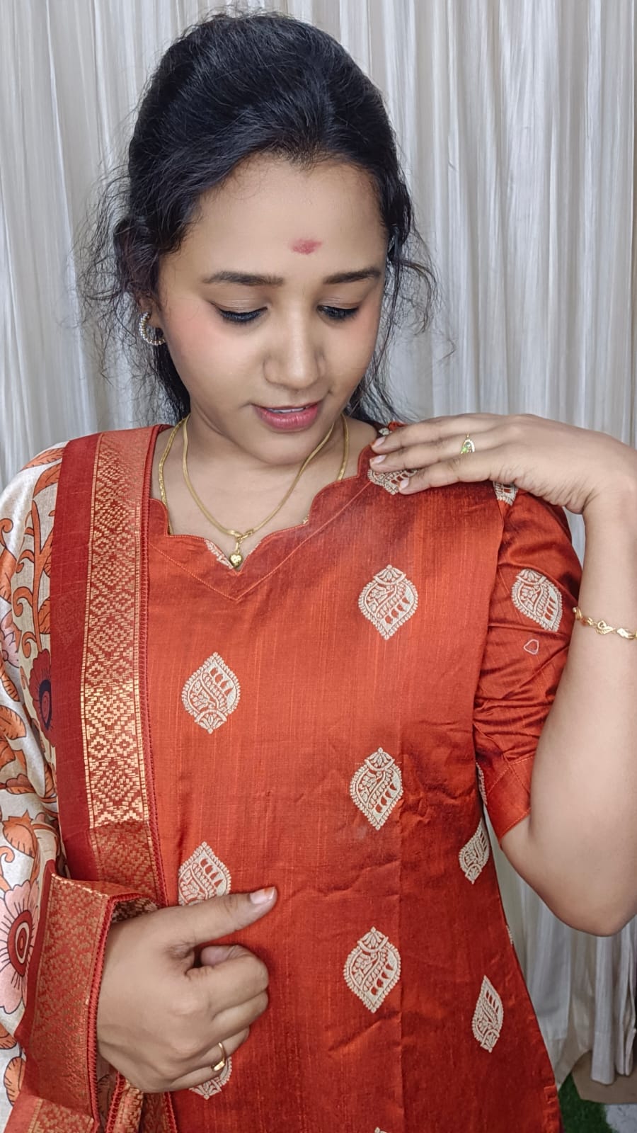 Raw silk kurti set