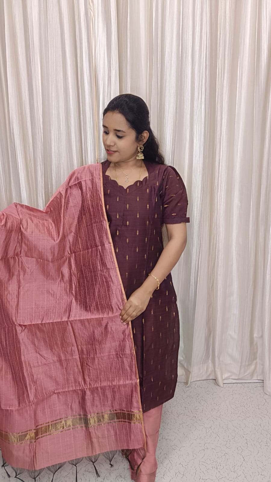 SB1090-Susmi Brand Premium Raw silk Kurti set