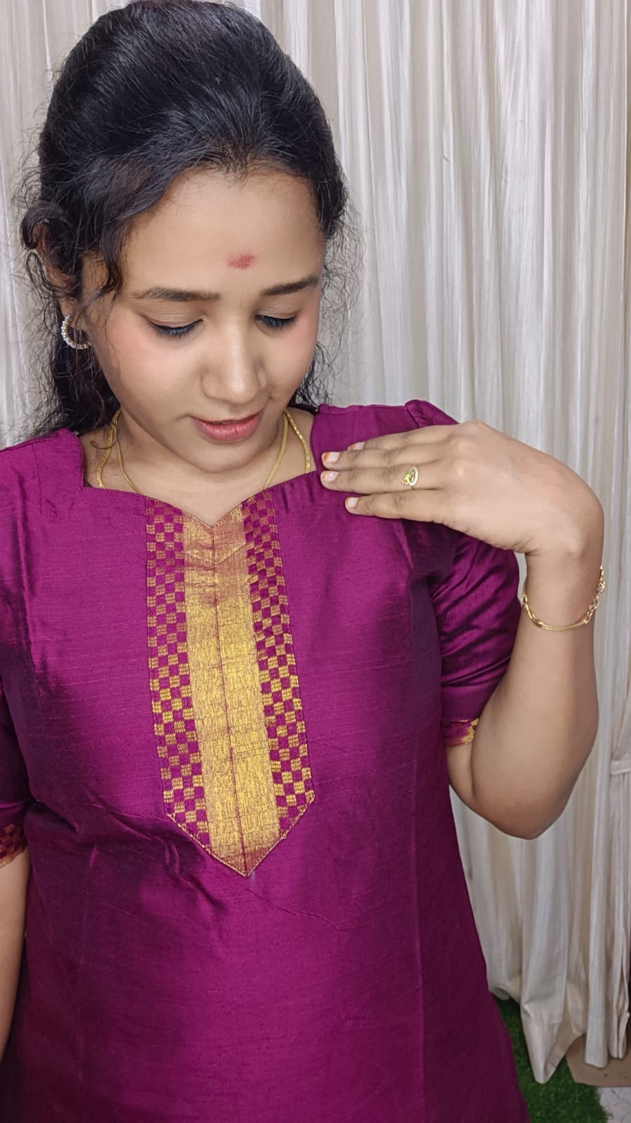 Raw silk kurti set