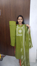 Cotton side open 3 piece Kurtis sets