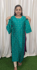 Side open raw silk kurti
