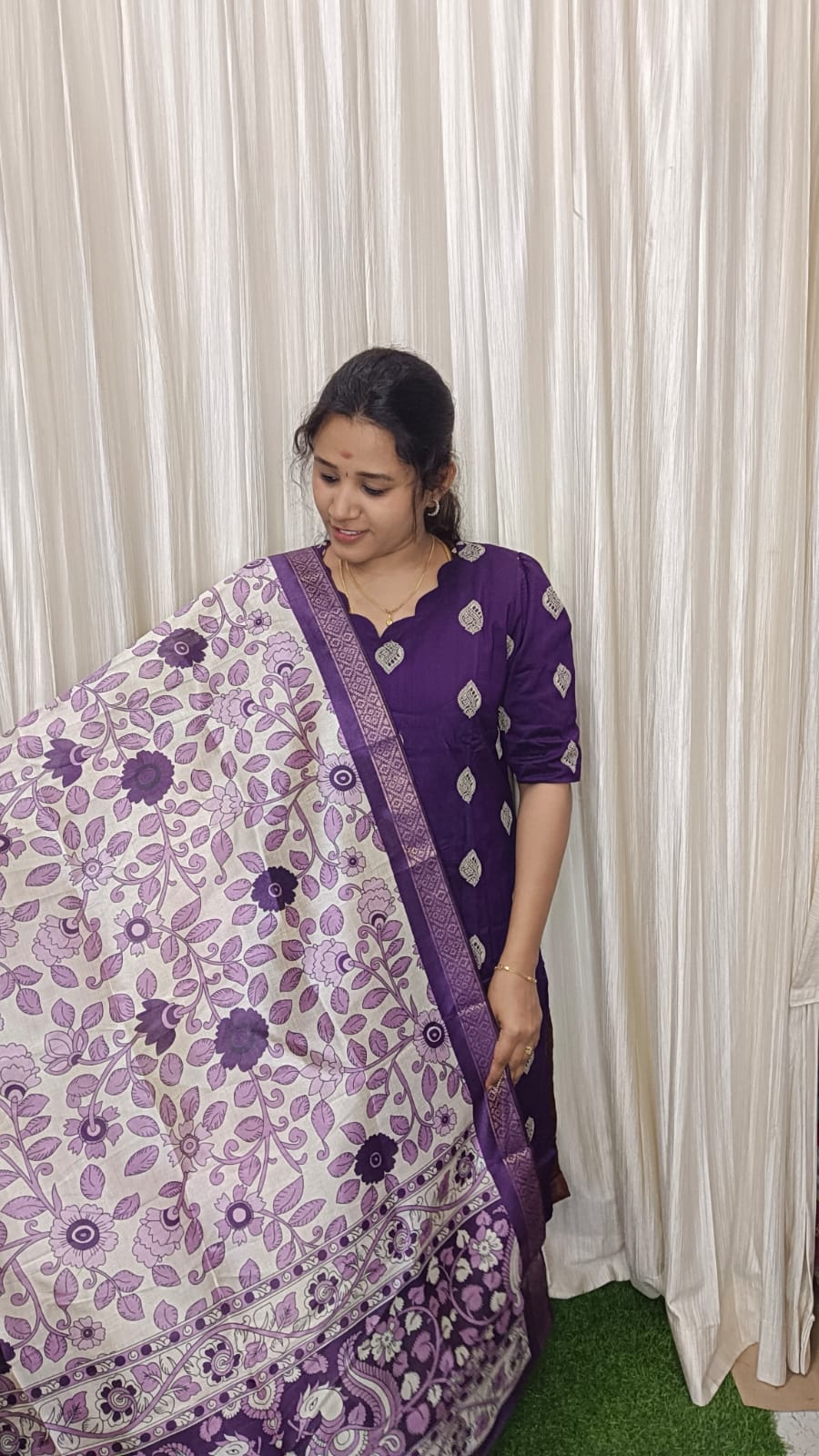 Raw silk kurti set