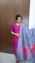 Susmi Brand Premium Raw silk Kurti with Pant and Digital Dupatta