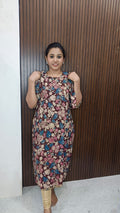 Own brand Cotton Kalamkari side open Kurti