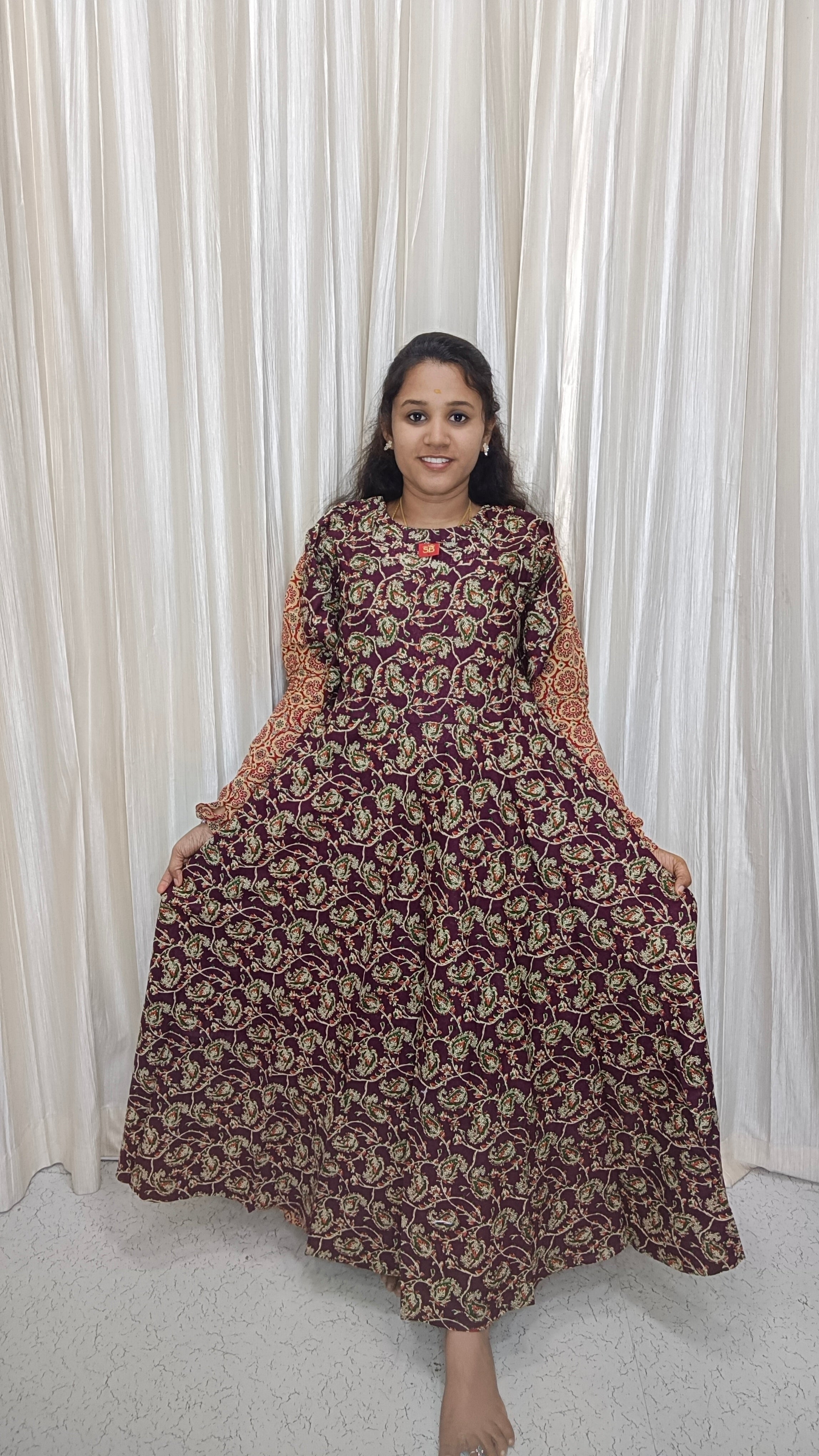 SB103-Customised Kalamkari maxi wine