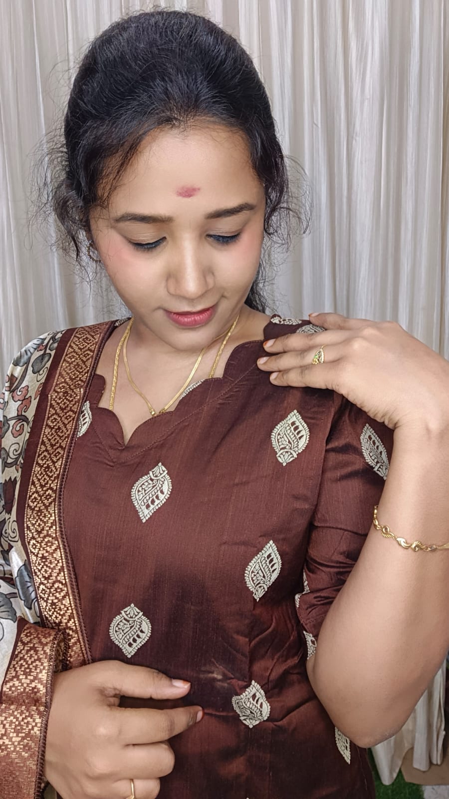 Raw silk kurti set