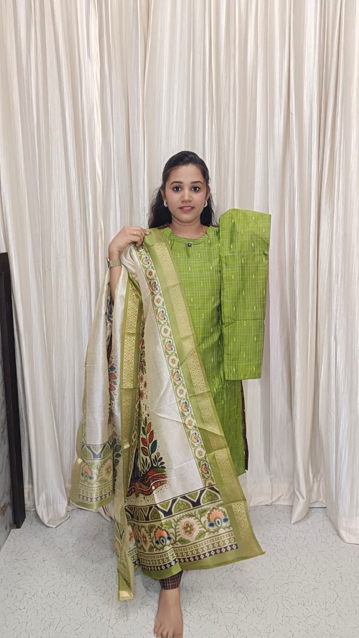Premium Raw silk Kurti set