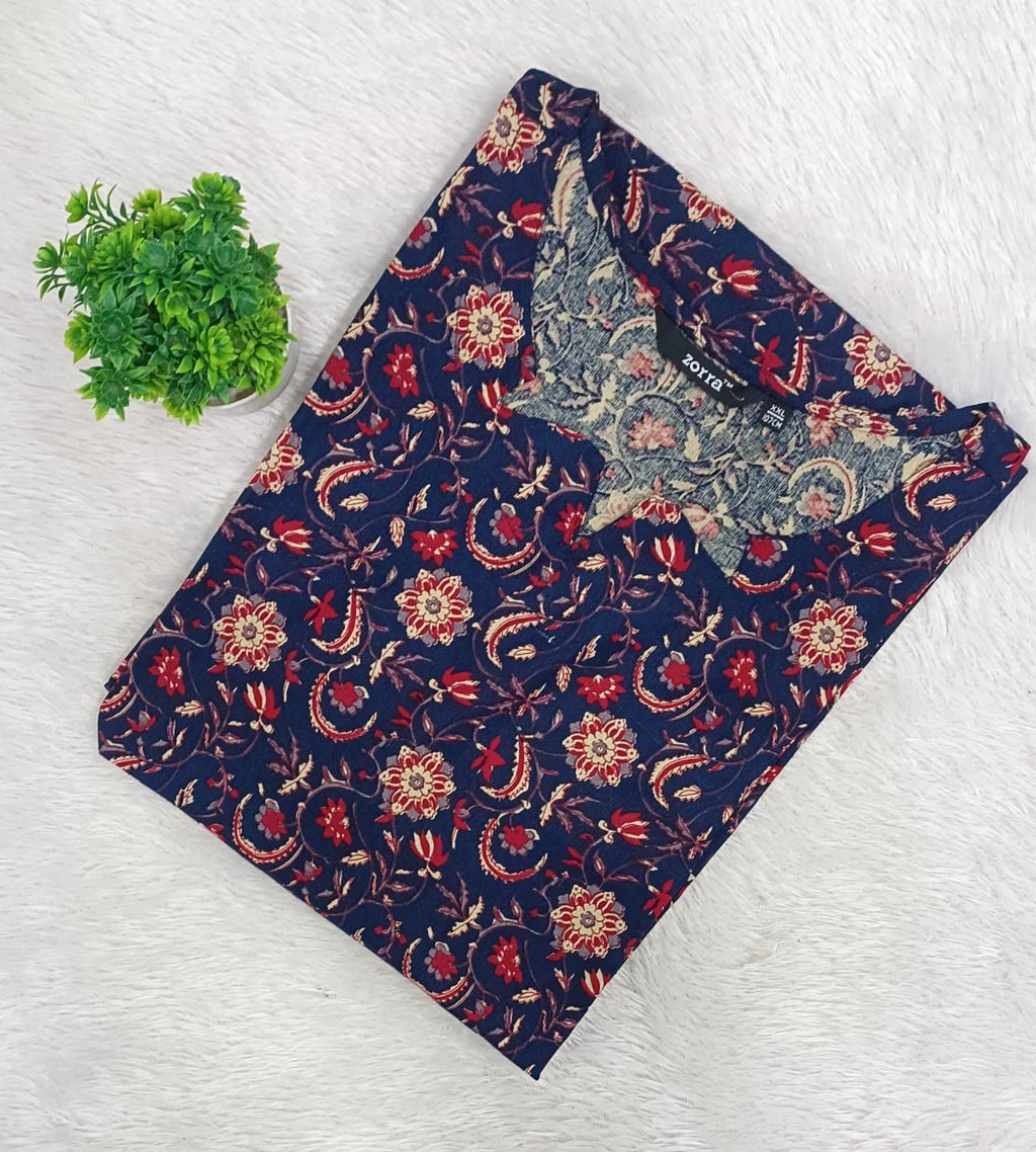 kalamkari side open Kurtis