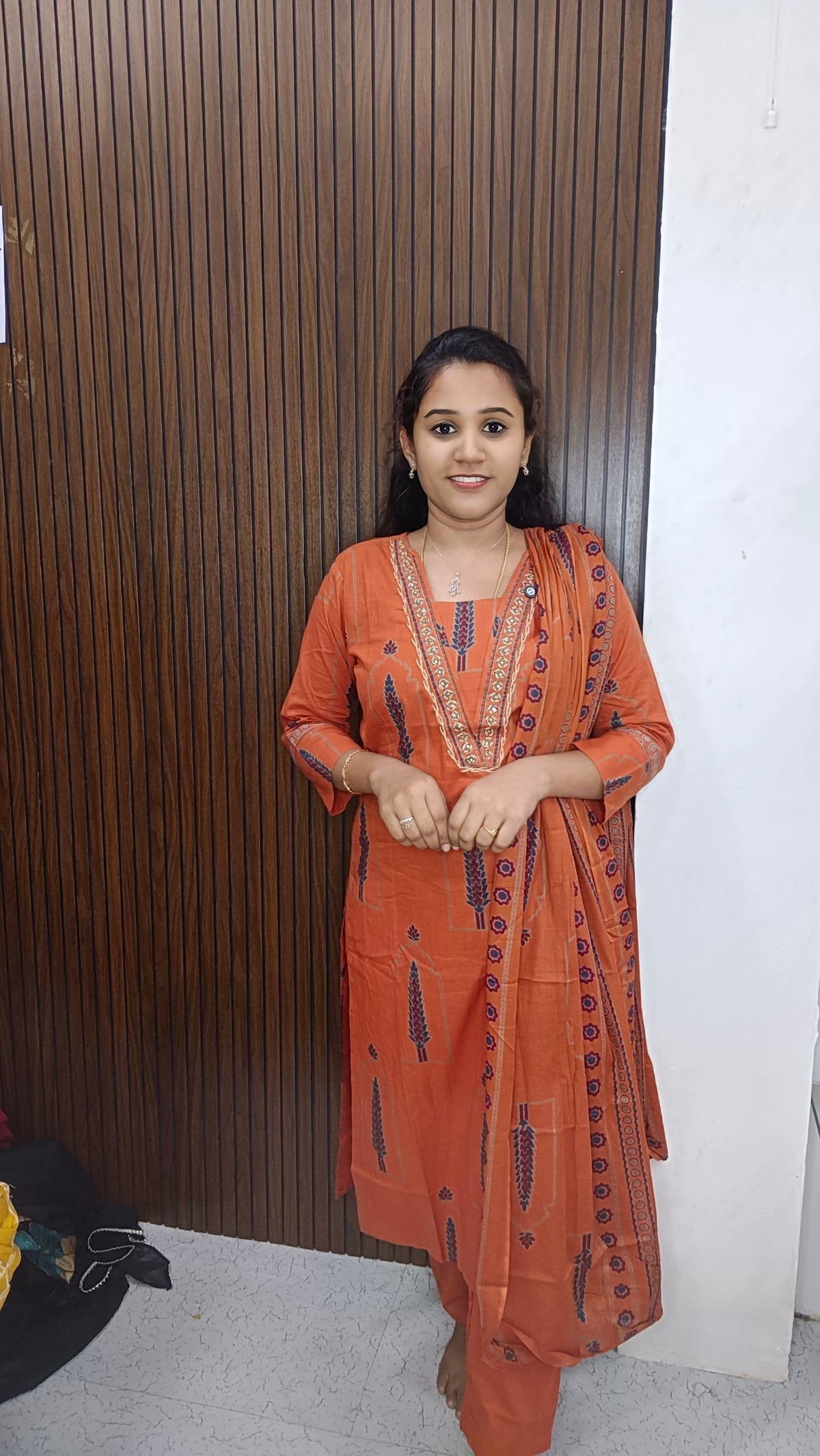 Cotton side open 3 piece Kurtis sets