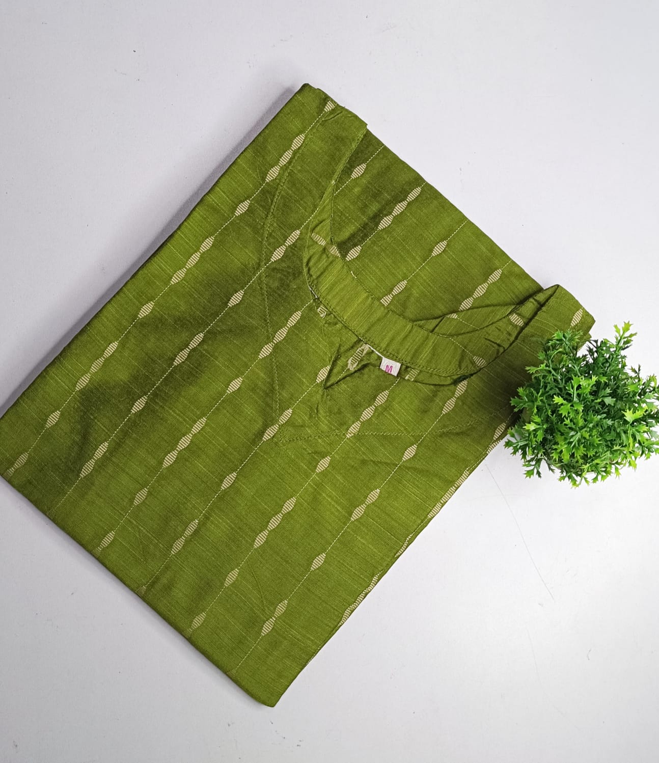 Side open raw silk kurti