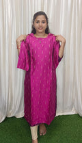Side open raw silk kurti