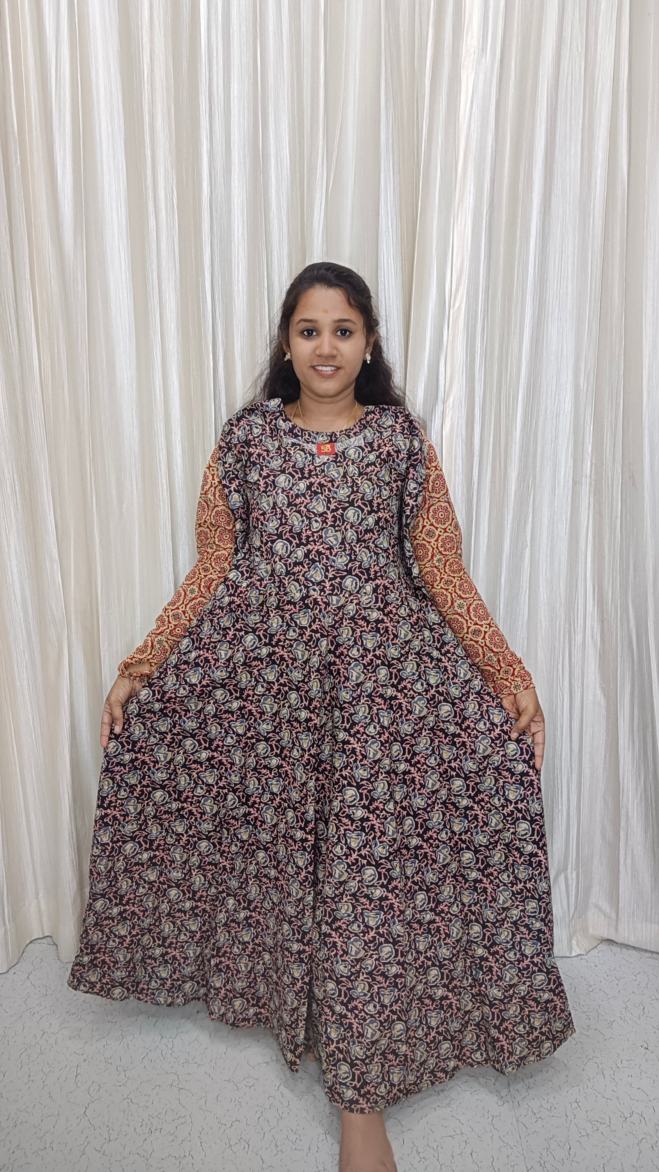 SB102-Customised Kalamkari maxi black